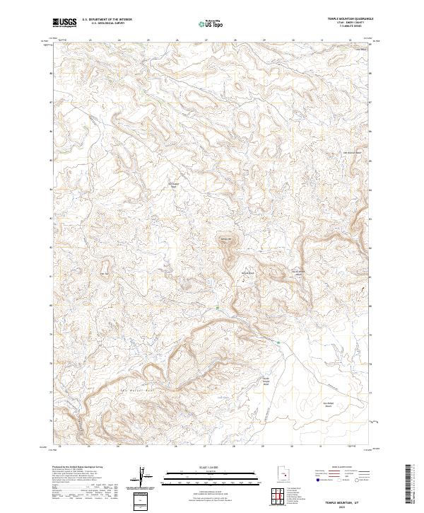 US Topo 7.5-minute map for Temple Mountain UT