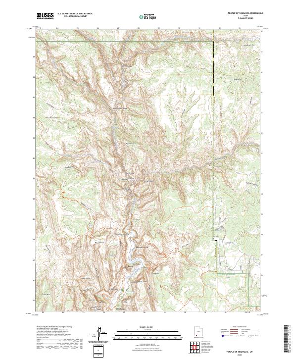 US Topo 7.5-minute map for Temple of Sinawava UT