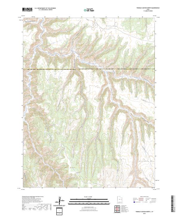 US Topo 7.5-minute map for Tenmile Canyon North UT