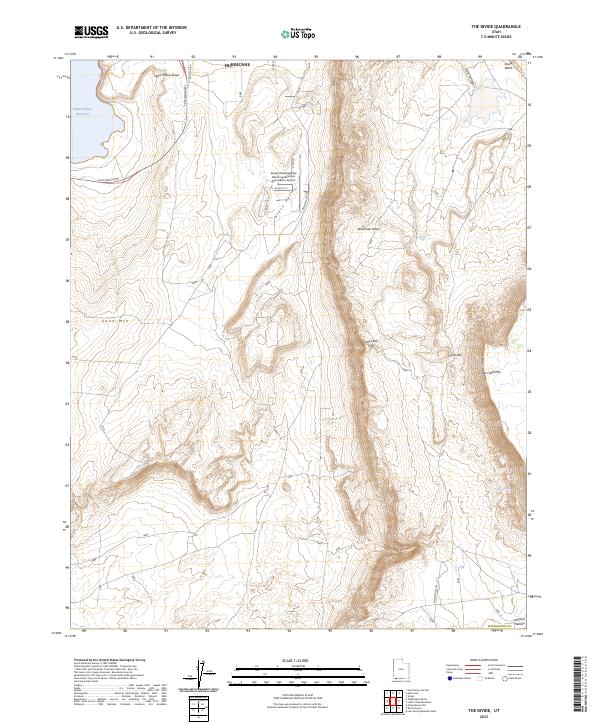 US Topo 7.5-minute map for The Divide UT