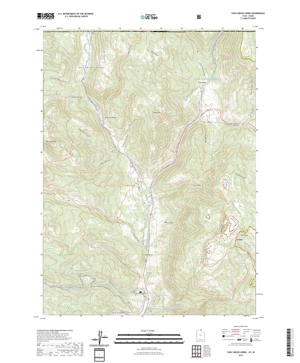 US Topo 7.5-minute map for Tony Grove Creek UTID