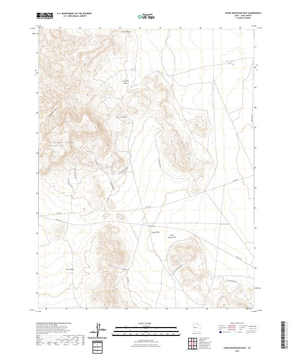 US Topo 7.5-minute map for Topaz Mountain East UT