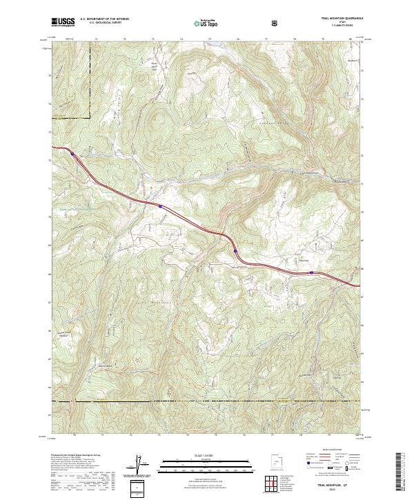 US Topo 7.5-minute map for Trail Mountain UT