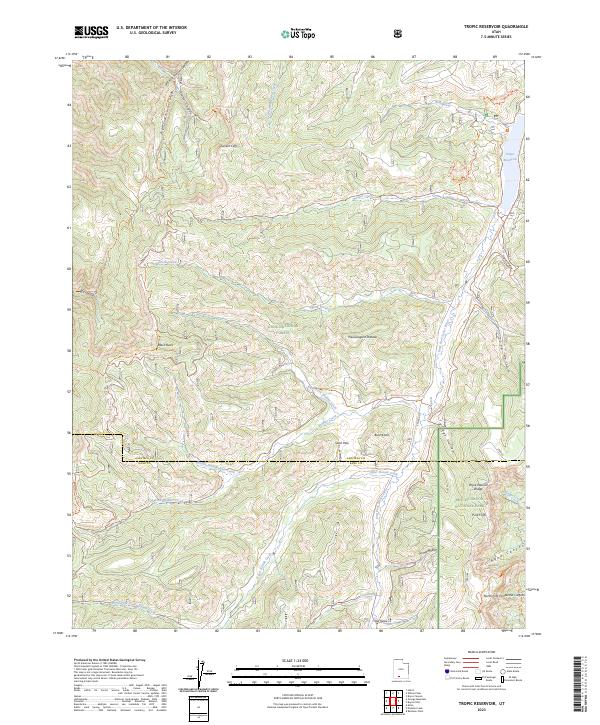 US Topo 7.5-minute map for Tropic Reservoir UT – American Map Store