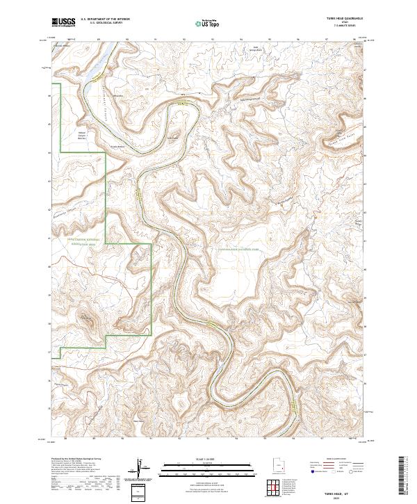 US Topo 7.5-minute map for Turks Head UT