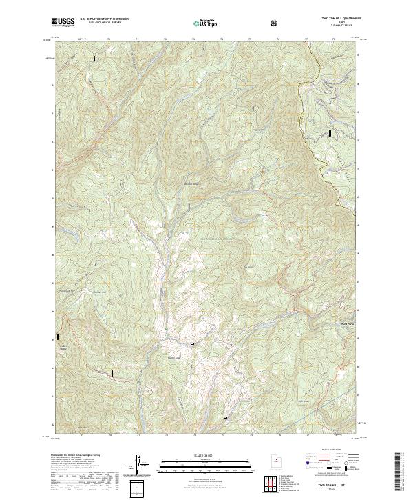 US Topo 7.5-minute map for Two Tom Hill UT