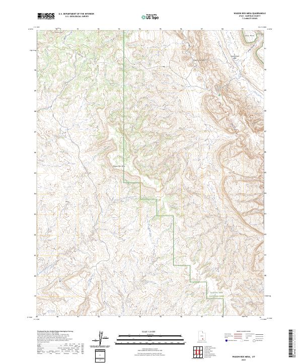 US Topo 7.5-minute map for Wagon Box Mesa UT