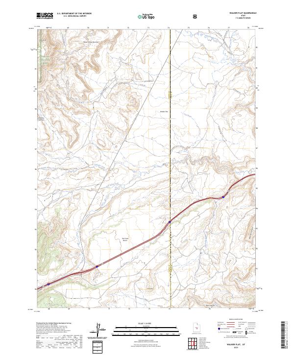 US Topo 7.5-minute map for Walker Flat UT