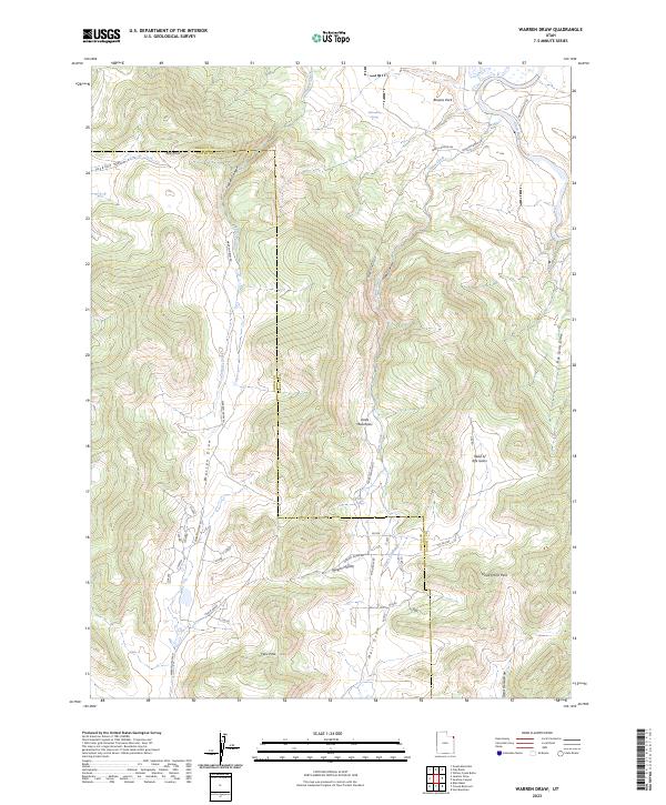 US Topo 7.5-minute map for Warren Draw UT