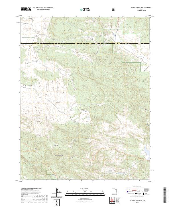 US Topo 7.5-minute map for Water Canyon Peak UT