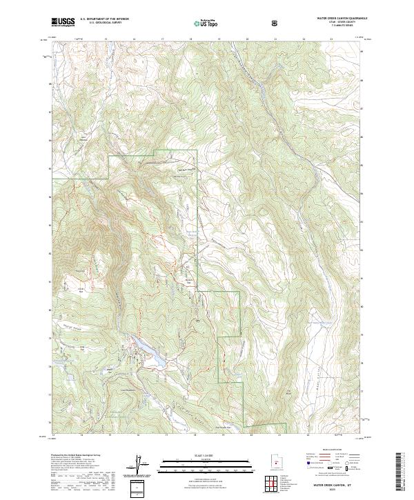 US Topo 7.5-minute map for Water Creek Canyon UT