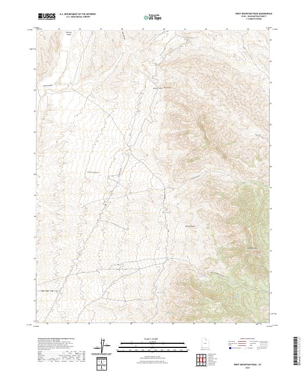 US Topo 7.5-minute map for West Mountain Peak UT