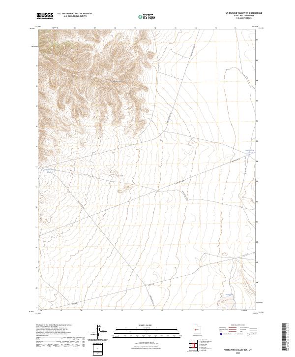 US Topo 7.5-minute map for Whirlwind Valley SW UT