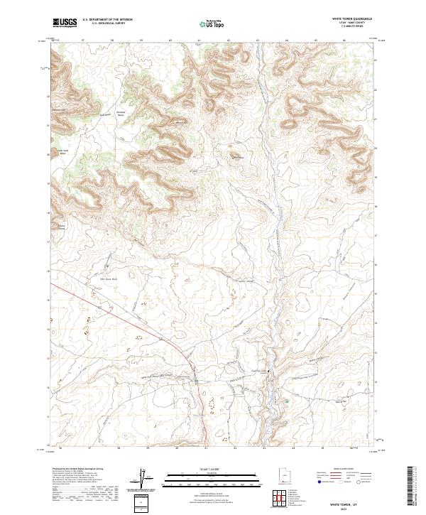 US Topo 7.5-minute map for White Tower UT