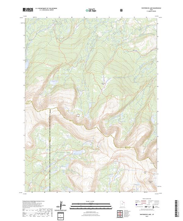 US Topo 7.5-minute map for Whiterocks Lake UT