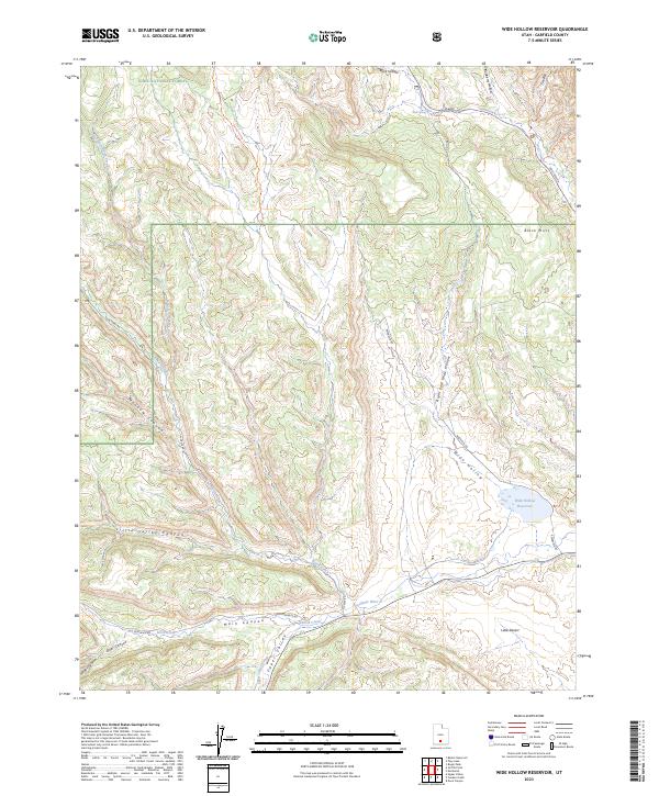 US Topo 7.5-minute map for Wide Hollow Reservoir UT