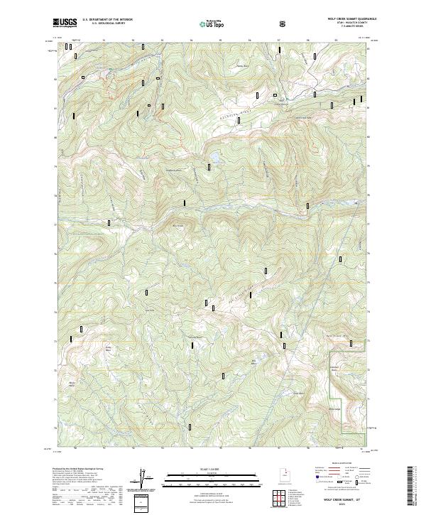 US Topo 7.5-minute map for Wolf Creek Summit UT