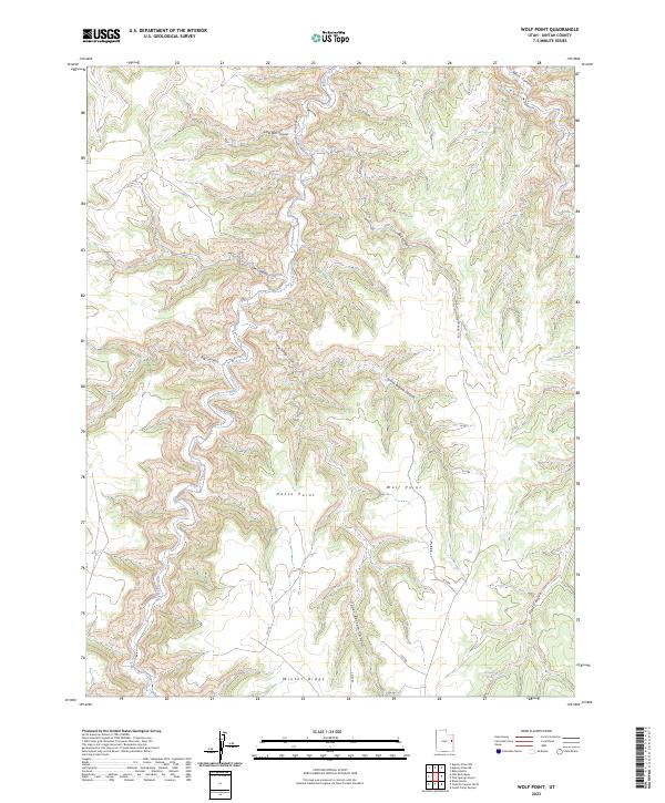 US Topo 7.5-minute map for Wolf Point UT