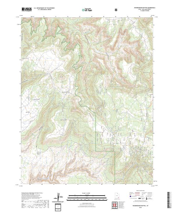 US Topo 7.5-minute map for Woodenshoe Buttes UT