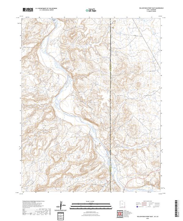 US Topo 7.5-minute map for Yellow Rock Point East UTCO