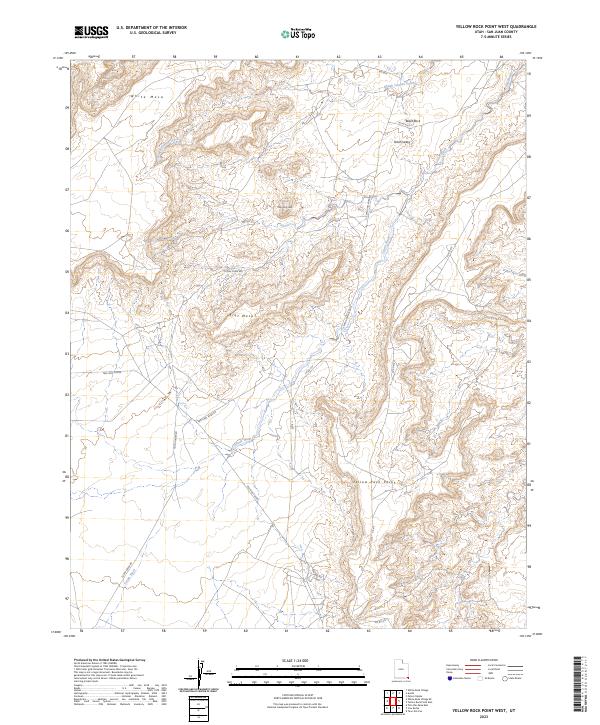 US Topo 7.5-minute map for Yellow Rock Point West UT