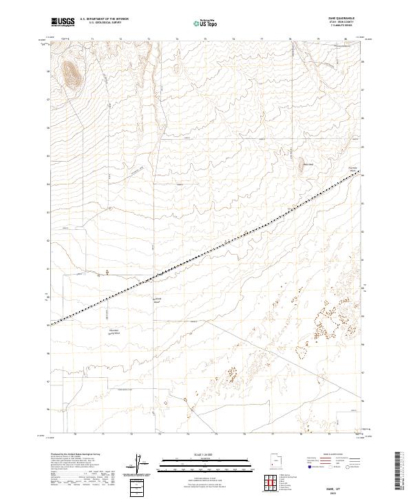 US Topo 7.5-minute map for Zane UT