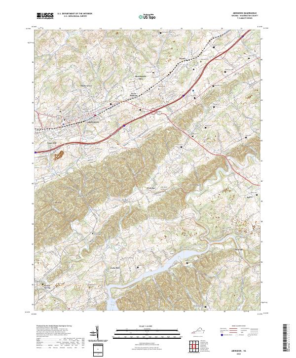 US Topo 7.5-minute map for Abingdon VA