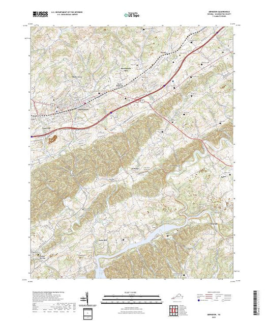 US Topo 7.5-minute map for Abingdon VA – American Map Store