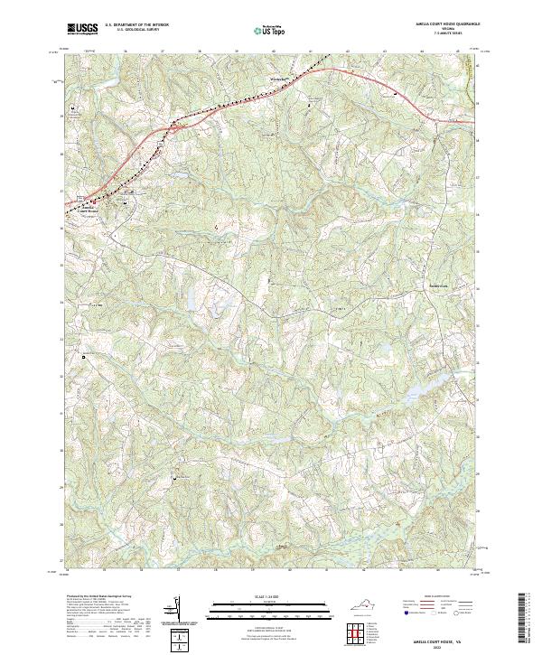 US Topo 7.5-minute map for Amelia Court House VA