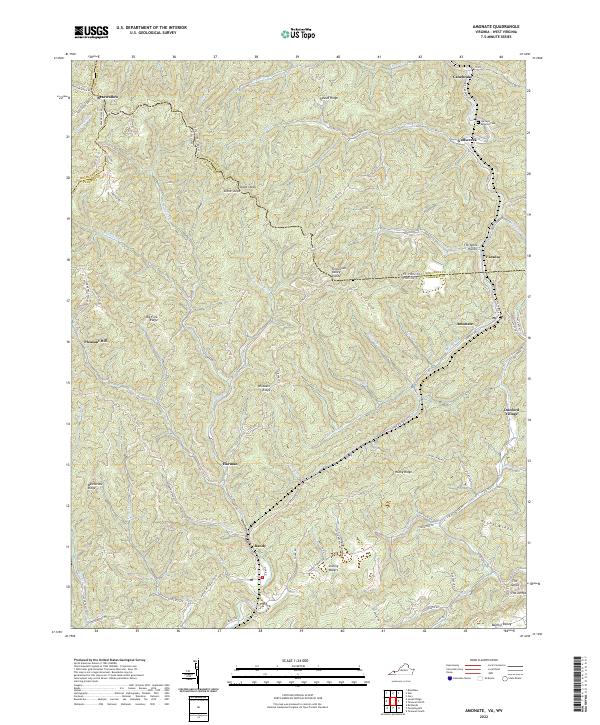 US Topo 7.5-minute map for Amonate VAWV