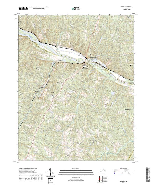 US Topo 7.5-minute map for Arvonia VA