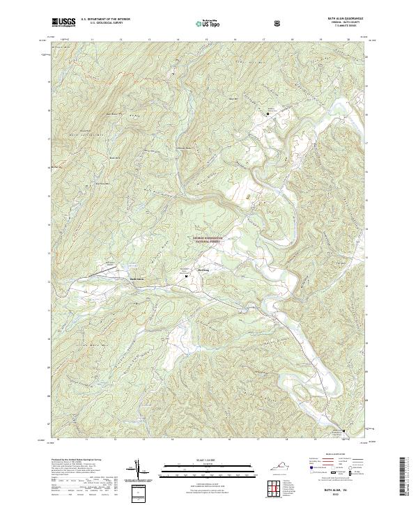 US Topo 7.5-minute map for Bath Alum VA