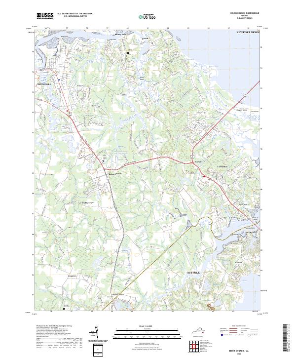 US Topo 7.5-minute map for Benns Church VA