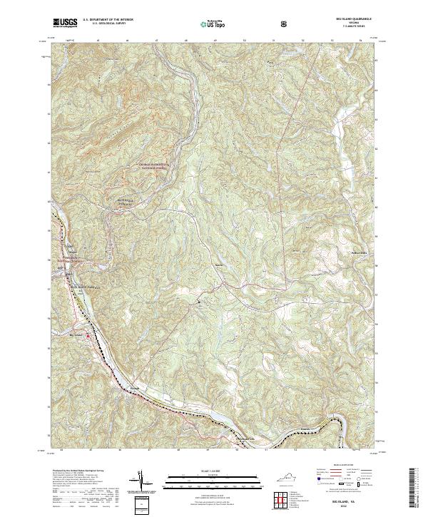 US Topo 7.5-minute map for Big Island VA