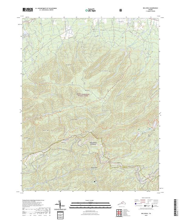 US Topo 7.5-minute map for Big Levels VA