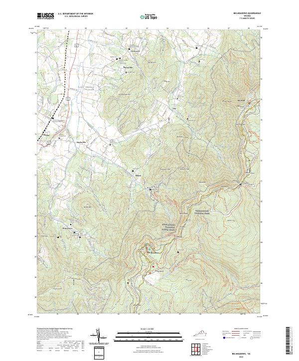 US Topo 7.5-minute map for Big Meadows VA