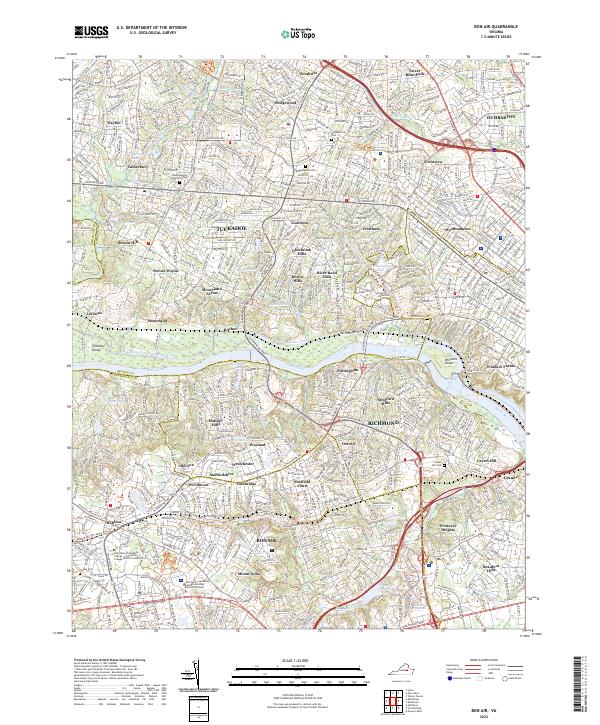 US Topo 7.5-minute map for Bon Air VA