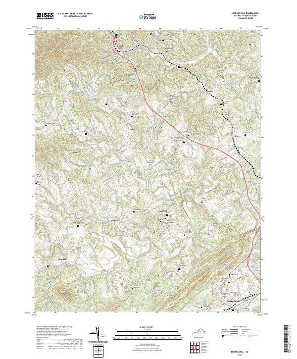 US Topo 7.5-minute map for Boones Mill VA