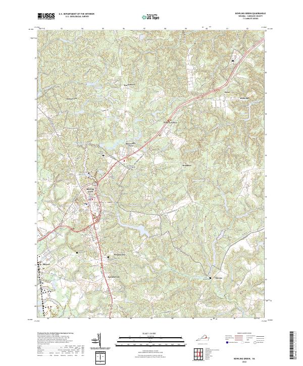 US Topo 7.5-minute map for Bowling Green VA