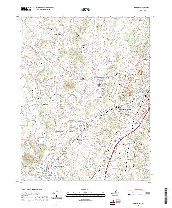 US Topo 7.5-minute map for Bridgewater VA