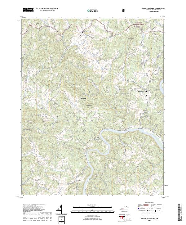 US Topo 7.5-minute map for Brierpatch Mountain VA