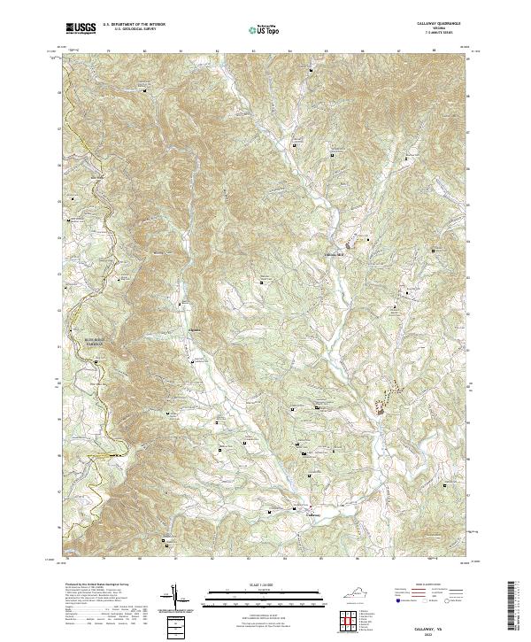 US Topo 7.5-minute map for Callaway VA