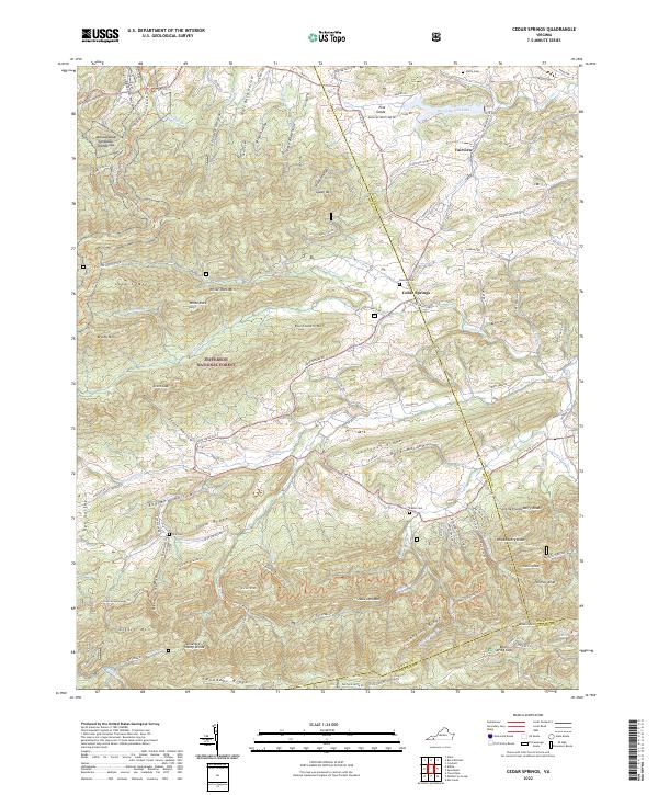 US Topo 7.5-minute map for Cedar Springs VA