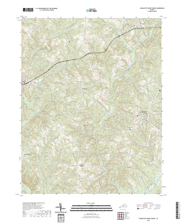 US Topo 7.5-minute map for Charlotte Court House VA