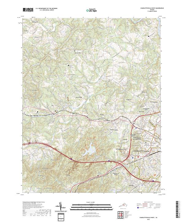 US Topo 7.5-minute map for Charlottesville West VA