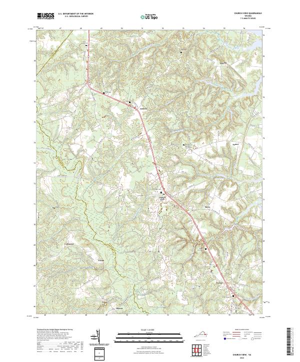 US Topo 7.5-minute map for Church View VA