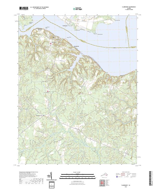 US Topo 7.5-minute map for Claremont VA