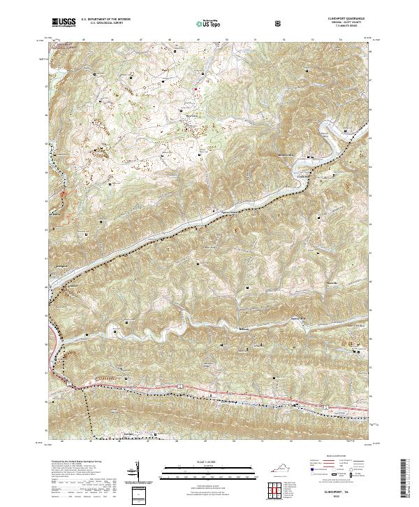 US Topo 7.5-minute map for Clinchport VA