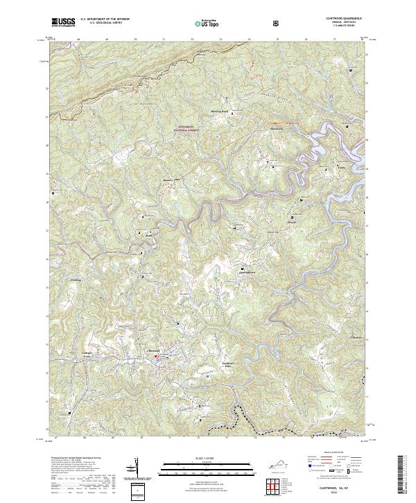 US Topo 7.5-minute map for Clintwood VAKY