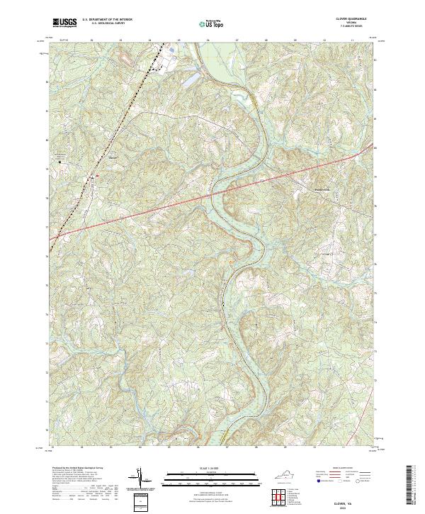 US Topo 7.5-minute map for Clover VA